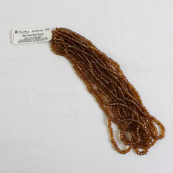 Blue Moon Glass Seed Bead Strands Brown Luster, 8 pc., 2011 New BM22438