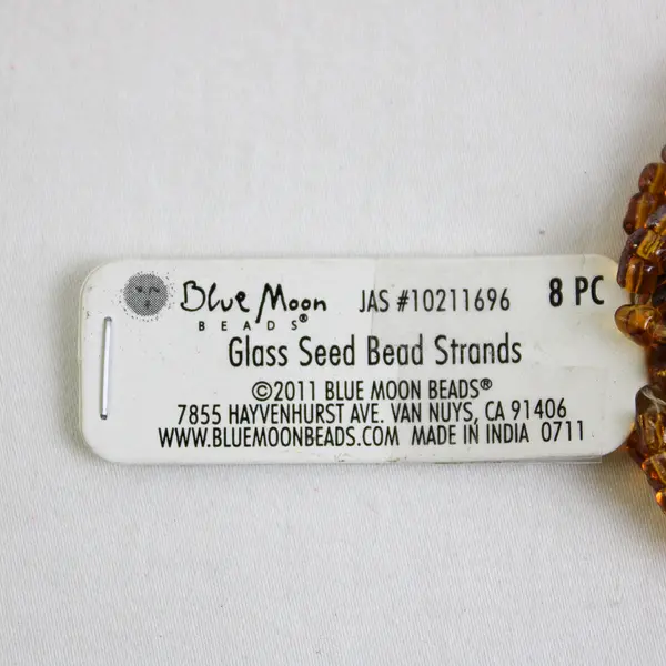 Blue Moon Glass Seed Bead Strands Brown Luster, 8 pc., 2011 New BM22438