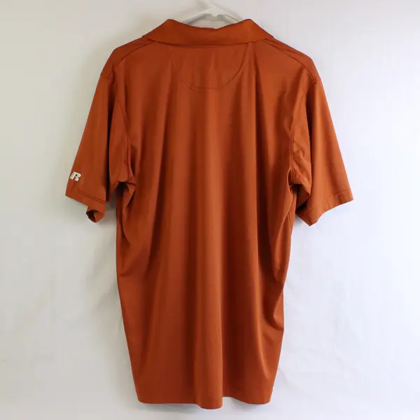 Russel Men's L Burnt Orange Texas Longhorns Polo Shirt Embroidered UT Logo