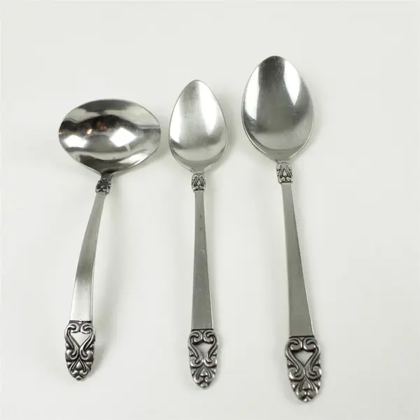 Lot of 3 Grace Symphony Stainless Tablespoon, Oval Soup Spoon & Gravy Ladle