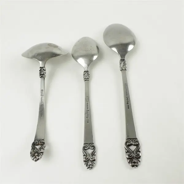 Lot of 3 Grace Symphony Stainless Tablespoon, Oval Soup Spoon & Gravy Ladle
