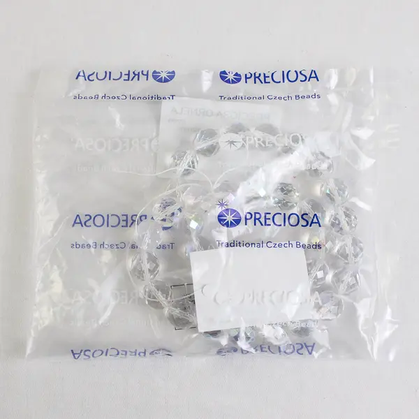Preciosa Ornela Czech Round Faceted Transparent String Beads, 12mm, New 