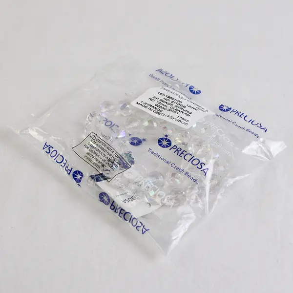 Preciosa Ornela Czech Round Faceted Transparent String Beads, 12mm, New 