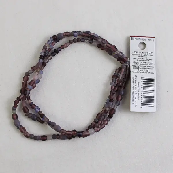 Bead Gallery Purple Glass Small Mix String Beads, #85922 New 