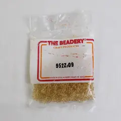 Vintage Bag of Mini Glass Beads Gold Color Translucent, 100+ pcs New