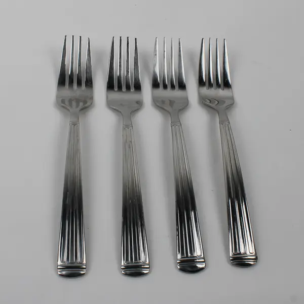 Lot of 4 Wallace Silver Column Pattern 18/10 SS Salad Forks 7.25" Rare HTF Piece