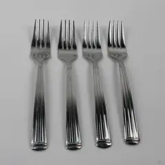 Lot of 4 Wallace Silver Column Pattern 18/10 SS Salad Forks 7.25" Rare HTF Piece