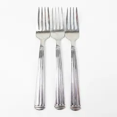 Lot of 3 Wallace Silver Column Pattern 18/10 SS Salad Forks 7.25" Rare HTF Piece
