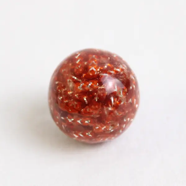Mottled Orange/ Brown Glass Circular Beads x 14 Count, 0.10" Round