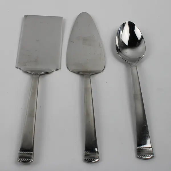 Lot of 3 Wallace Silver Coin Edge Pattern 18/10 SS Serving Utensils Rare HTF 