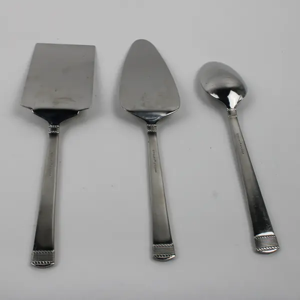 Lot of 3 Wallace Silver Coin Edge Pattern 18/10 SS Serving Utensils Rare HTF 