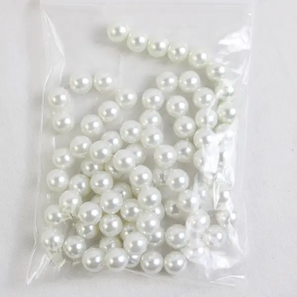 Lot of 3 Small Bags of Light Pink & White Loose Artificial Plastic Pearls