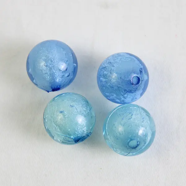 4 x Small Bags of Assorted Blue Acrylic and Plastic Beads, One is Fire Mtn. Gems