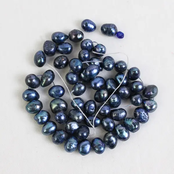 4 x Small Bags of Assorted Blue Acrylic and Plastic Beads, One is Fire Mtn. Gems