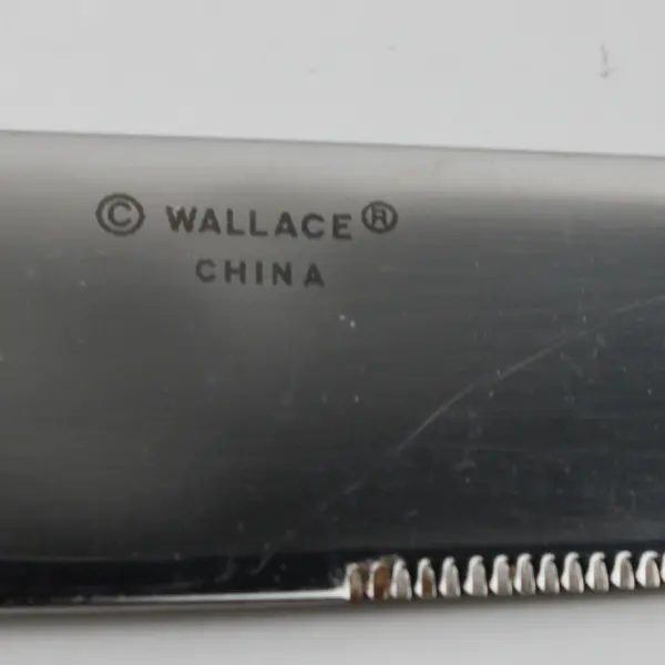 Lot of 4 Wallace Silver Chardonnay Pattern 18/10 SS Dinner Knives 9.5" Good