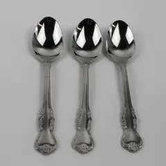 Lot of 3 Wallace Silver Colby Pattern 18/8 SS Oval-Shaped Soup Spoons 6.75" Rare