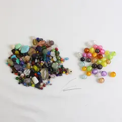 2 Bags of Loose Beads Assorted Colors and Sizes