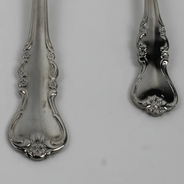 2 Wallace Silver Colby Pattern 18/8 SS HTF Rare Shell Ladle & Serving Fork Good