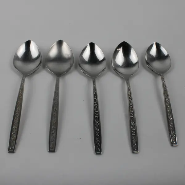 Lot of 5 West Bend 18/8 SS Teaspoons 6.25" Good