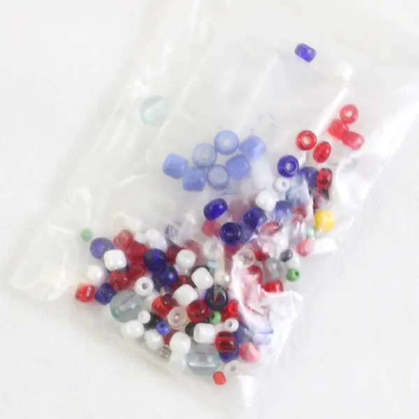 3 x Small Bags of Mini Craft Seed Beads, Blue and Assorted Colors