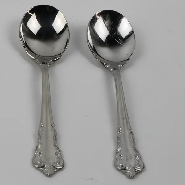 Lot of 2 Wallace Silver Charlottesville Pattern 18/8 SS Sugar Spoons Rare HTF 6"