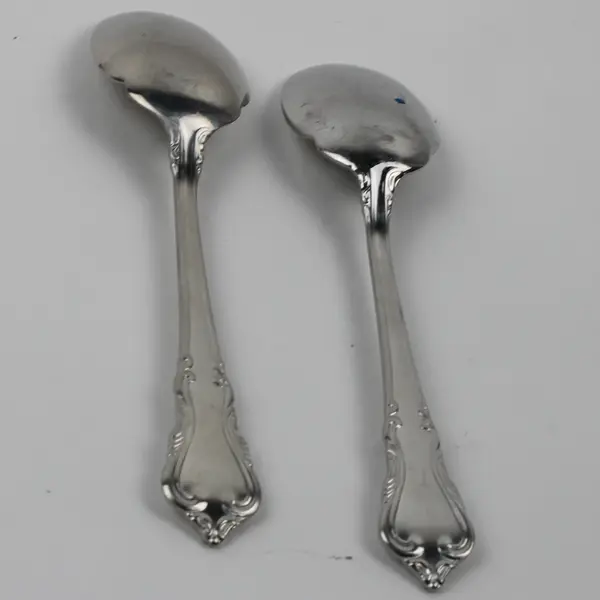 Lot of 2 Wallace Silver Charlottesville Pattern 18/8 SS Sugar Spoons Rare HTF 6"
