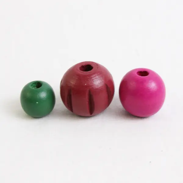 Lot of 14 Large Painted Wooden Beads