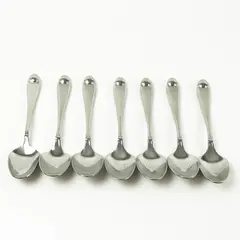 Set of 7 Oneida Satin Garnet Stainless Place/Oval Soup Spoons