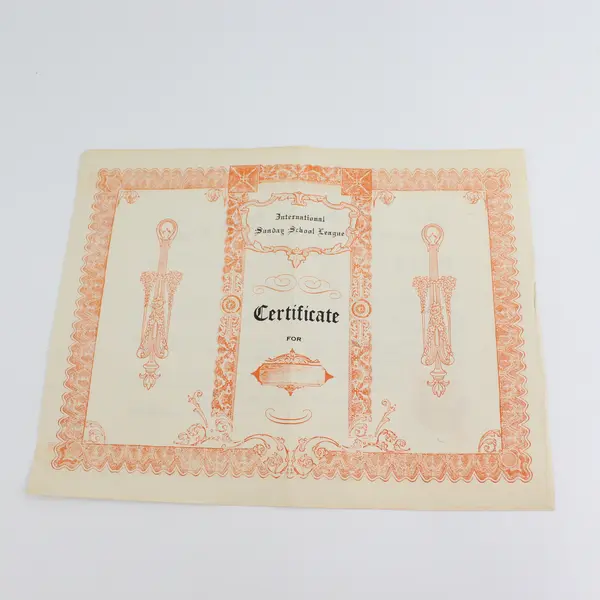 International Sunday School League Membership Certificate 1949 McMinnville OR