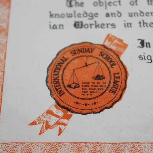 International Sunday School League Membership Certificate 1949 McMinnville OR