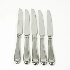 Set of 5 Oneida Satin Garnet Stainless "New French" Solid Knives