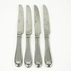 Set of 4 Oneida Satin Garnet Stainless "New French" Solid Knives