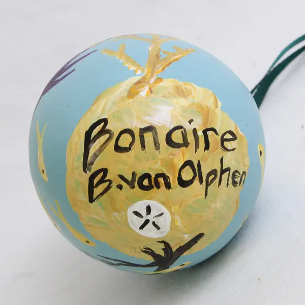 Vintage Mexican Folk Art Paper Mache Egg Rattle Signed by B. Van Olphen