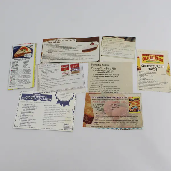 Lot Of Vintage Cooking Recipe Clippings From Newspapers Labels Advertisements 