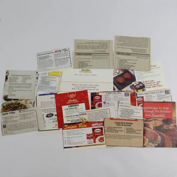 Lot Of Vintage Cooking Recipe Clippings From Newspapers Labels Advertisements 