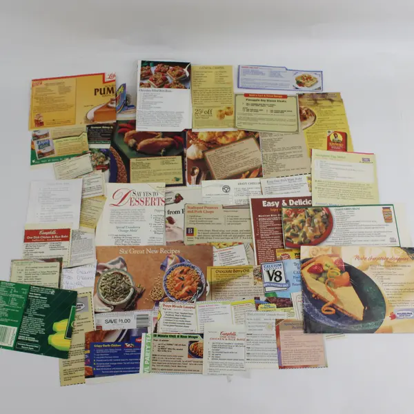 Lot Of Vintage Cooking Recipe Clippings From Newspapers Labels Advertisements 