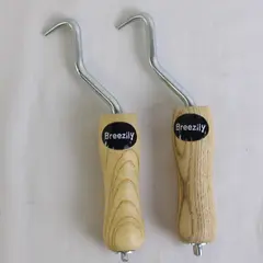 Set Of 2 Matching Breezily Wire Twister Pistol Grip Wooden Handle Hook