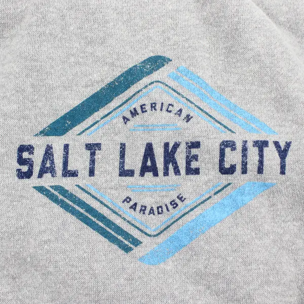 RMR Designs Classic Destinations Adult L Gray 1/4 Zip Salt Lake City Sweater