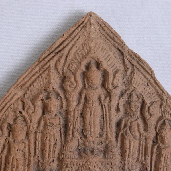 Handmade Solid Clay Buddhist Plaque/Tablet 5.5" Tall 4" Wide Thai/Southeast Asia