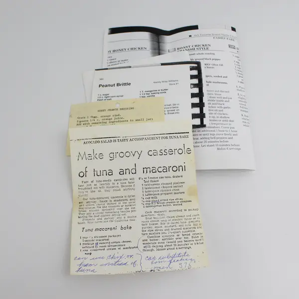 Lot Of Vintage Printed Cooking Recipes Ephemera Snacks Meals Desserts