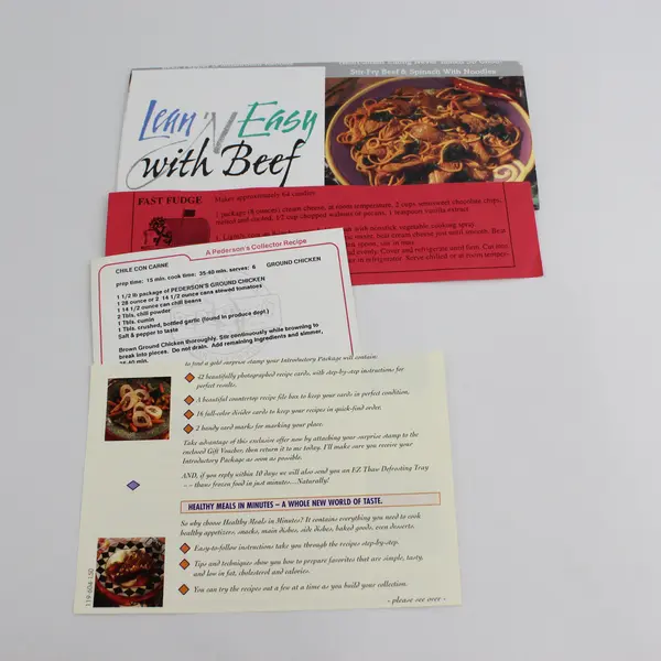 Lot Of Vintage Printed Cooking Recipes Ephemera Snacks Meals Desserts