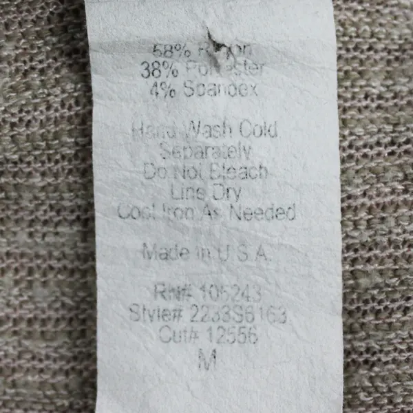 Bobeau Women's M Beige One Button Asymmetric Drape Long Sleeve Cardigan