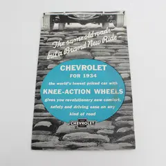 1934 Chevrolet Knee Action Wheels Brochure Vintage Automobile Dealer Sales
