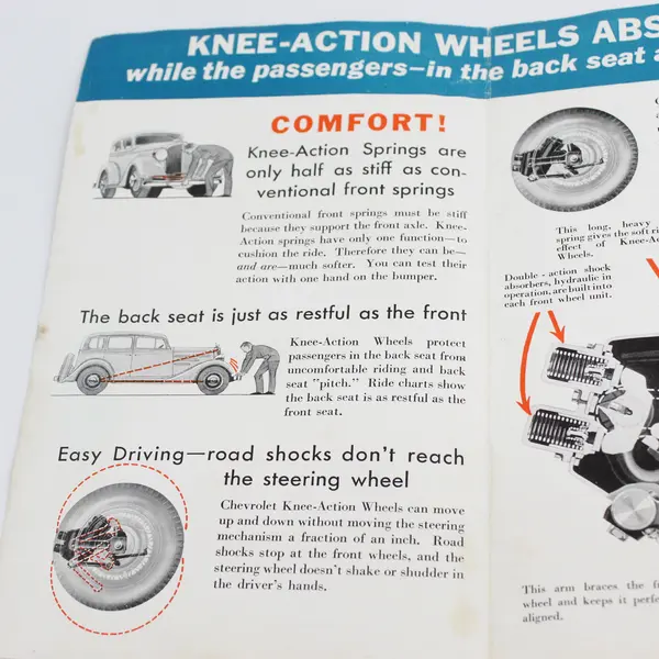 1934 Chevrolet Knee Action Wheels Brochure Vintage Automobile Dealer Sales