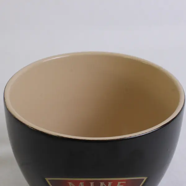 Baileys Irish Cream Black/Red "Mine" Small Round Ceramic Cup 2.75" Tall 3.5" Dia