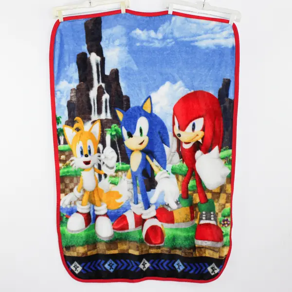 Sega Sonic The Hedgehog Throw Blanket 37" x 52" Franco Manufacturing Co.