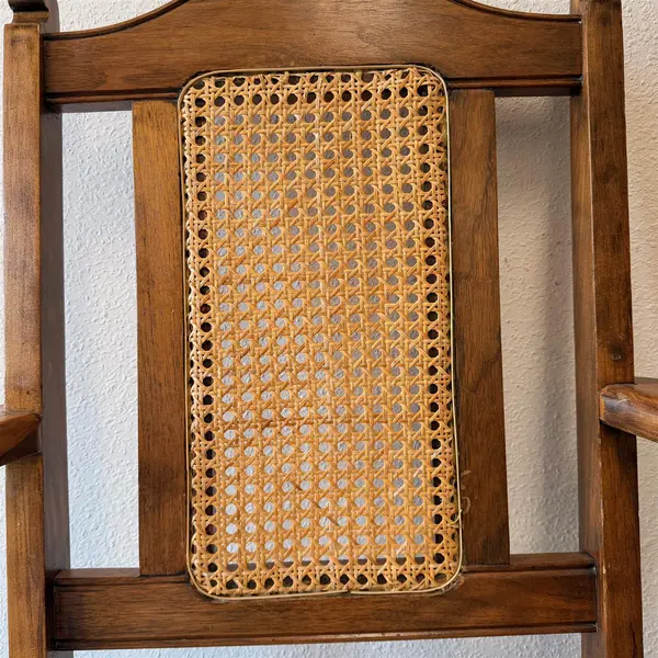 Vintage John Breuner Rose Needlepoint Cane Back Chair - Local Pickup Only