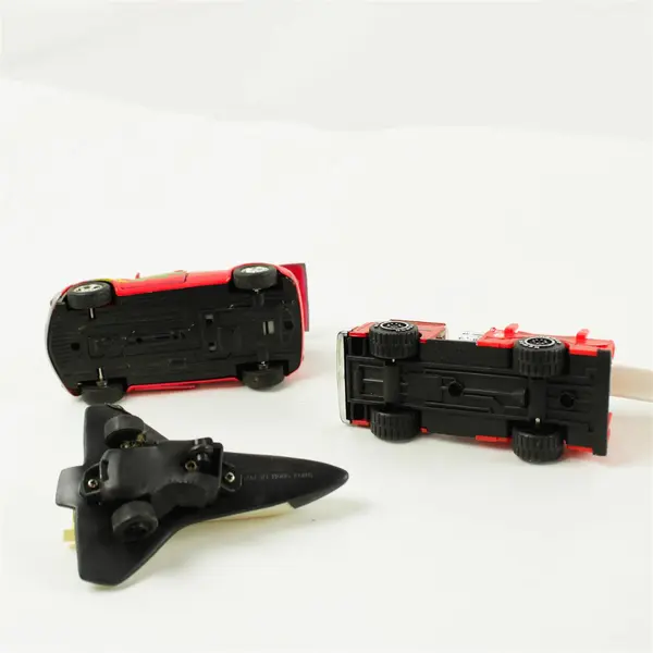 Lot of 3 Toy Vehicles Fire Truck, Space Shuttle & Red Van