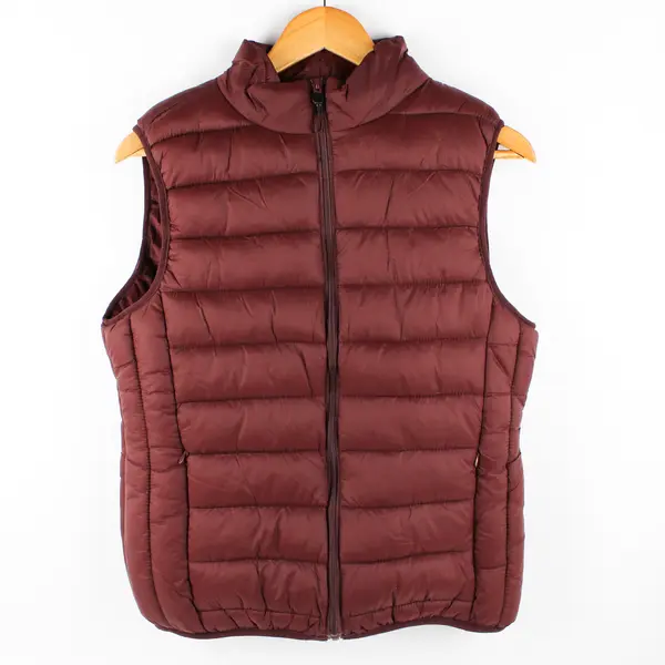 Leehanton Women's S Maroon Full Zip Fleece Velour Lined Puffer Vest