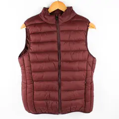 Leehanton Women's S Maroon Full Zip Fleece Velour Lined Puffer Vest